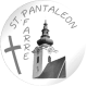 Logo der Pfarre St. VPantaleon in Schwarzweiss mit Transparentem Hintergrund.